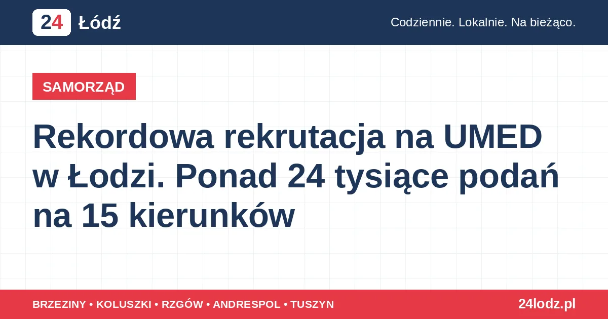 Rekordowa rekrutacja na UMED w Łodzi. Ponad 24 tysiące podań na 15 kierunków